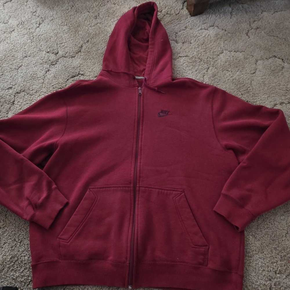 Nike Red Zip-Up Hoodie